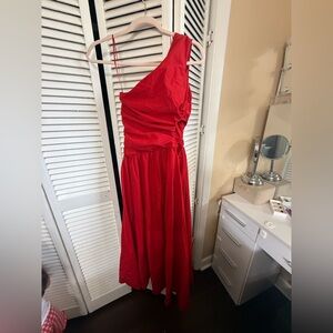 Abercrombie & Fitch Vibrant Red One-Shoulder Dress